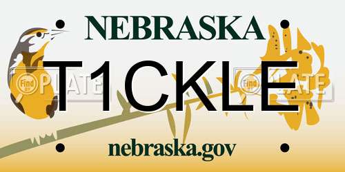 T1CKLE Nebraska License Plate