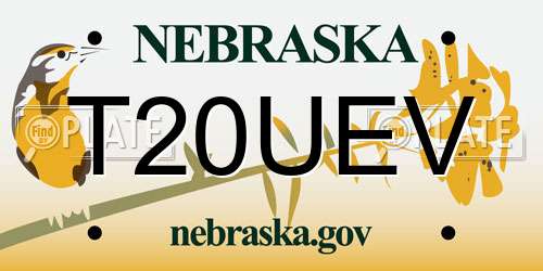 T20UEV Nebraska License Plate