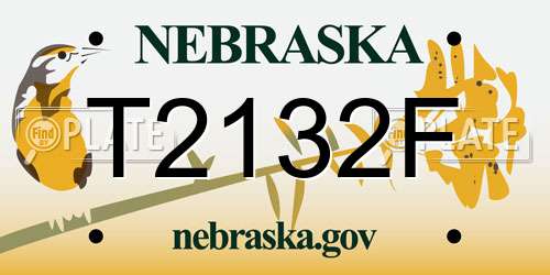 T2132F Nebraska License Plate