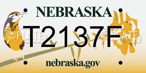 T2137F Nebraska License Plate