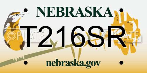 T216SR Nebraska License Plate