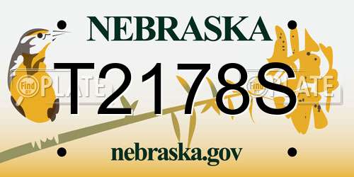 T2178S Nebraska License Plate