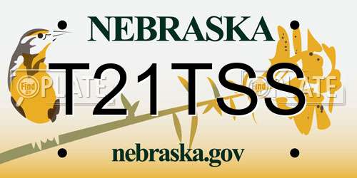 T21TSS Nebraska License Plate