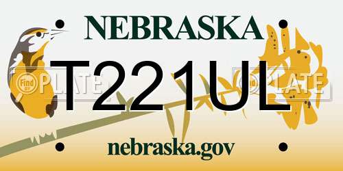 T221UL Nebraska License Plate