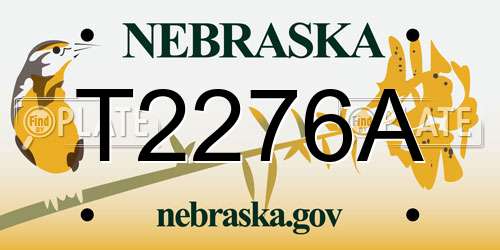 T2276A Nebraska License Plate