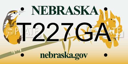T227GA Nebraska License Plate