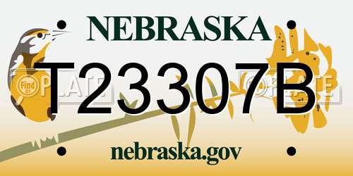 T23307B Nebraska License Plate