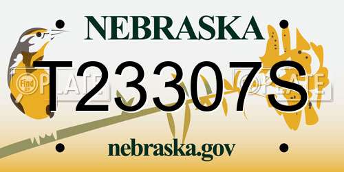 T23307S Nebraska License Plate