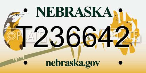 T236642 Nebraska License Plate