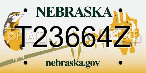 T23664Z Nebraska License Plate