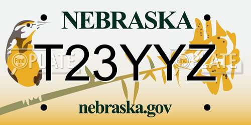 T23YYZ Nebraska License Plate