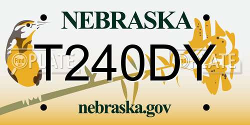 T240DY Nebraska License Plate