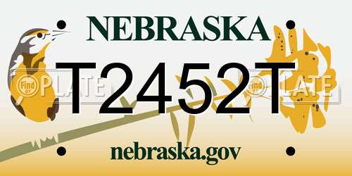 T2452T Nebraska License Plate