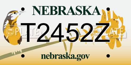 T2452Z Nebraska License Plate