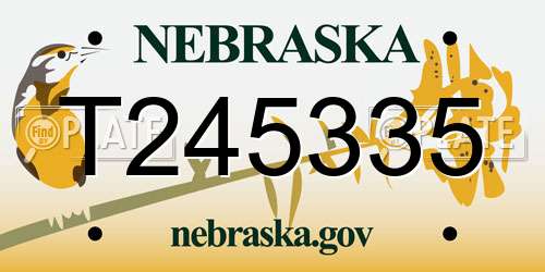 T245335 Nebraska License Plate