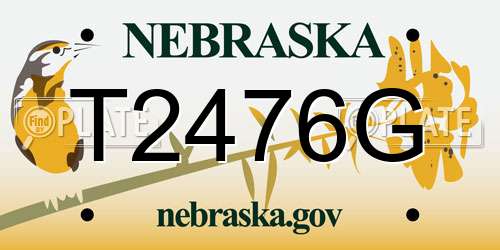 T2476G Nebraska License Plate