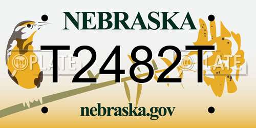 T2482T Nebraska License Plate