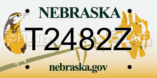 T2482Z Nebraska License Plate
