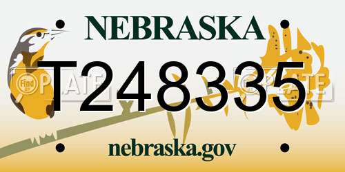 T248335 Nebraska License Plate