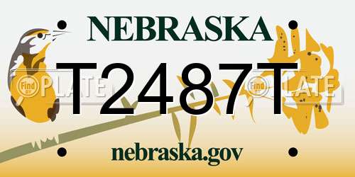 T2487T Nebraska License Plate