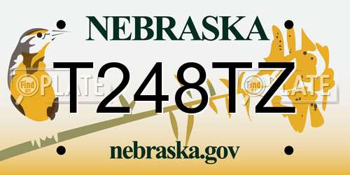 T248TZ Nebraska License Plate