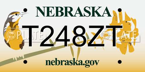 T248ZT Nebraska License Plate