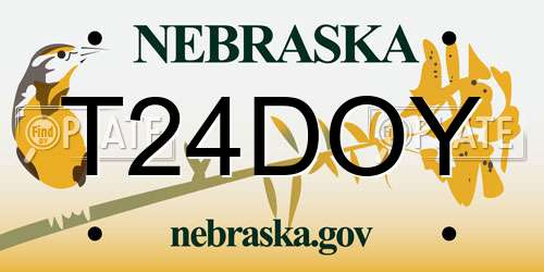T24DOY Nebraska License Plate