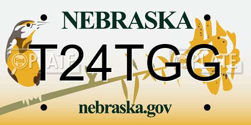 T24TGG Nebraska License Plate