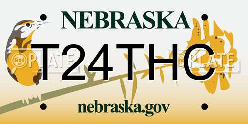 T24THC Nebraska License Plate