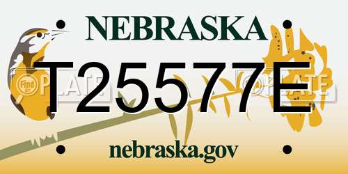 T25577E Nebraska License Plate