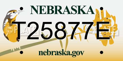 T25877E Nebraska License Plate