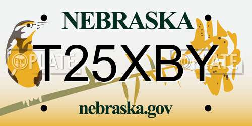 T25XBY Nebraska License Plate