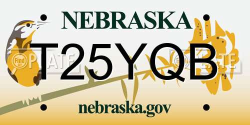 T25YQB Nebraska License Plate