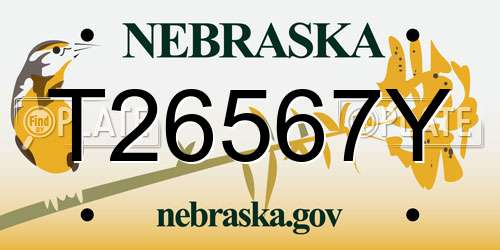 T26567Y Nebraska License Plate