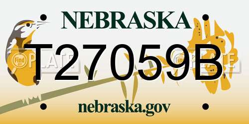 T27059B Nebraska License Plate