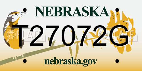 T27072G Nebraska License Plate