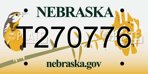 T270776 Nebraska License Plate