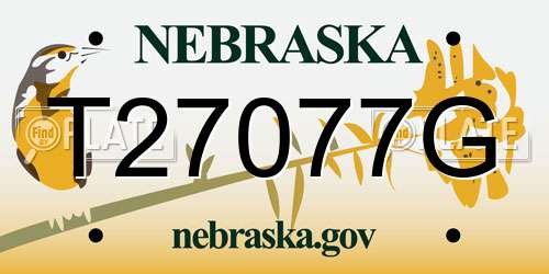 T27077G Nebraska License Plate