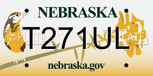 T271UL Nebraska License Plate