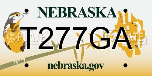 T277GA Nebraska License Plate