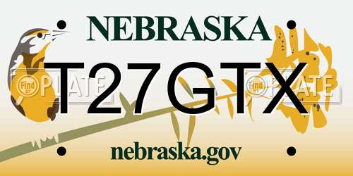 T27GTX Nebraska License Plate