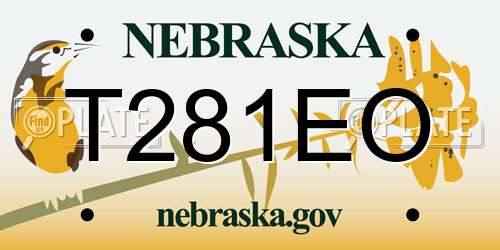 T281EO Nebraska License Plate