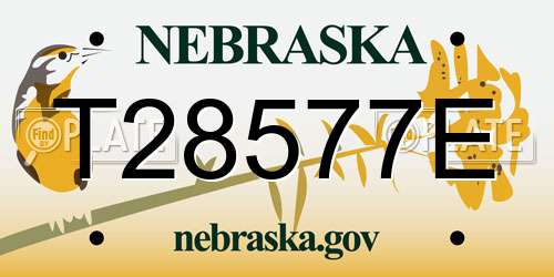 T28577E Nebraska License Plate