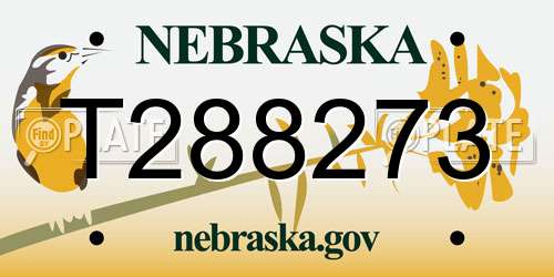 T288273 Nebraska License Plate