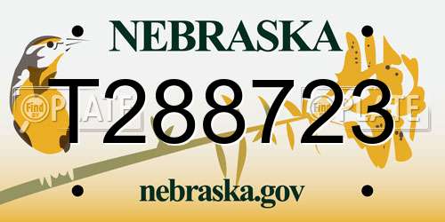 T288723 Nebraska License Plate