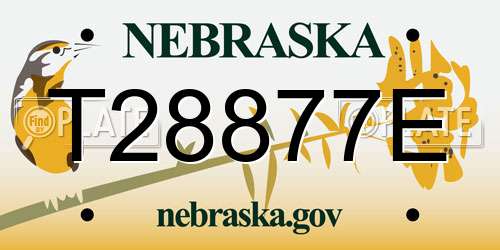 T28877E Nebraska License Plate