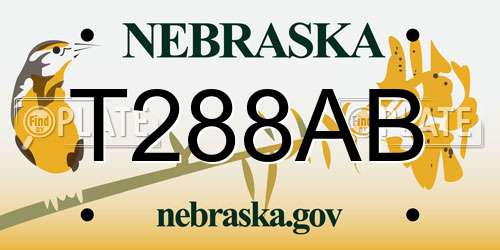 T288AB Nebraska License Plate