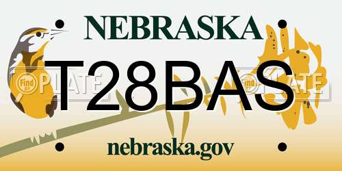 T28BAS Nebraska License Plate