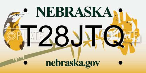 T28JTQ Nebraska License Plate