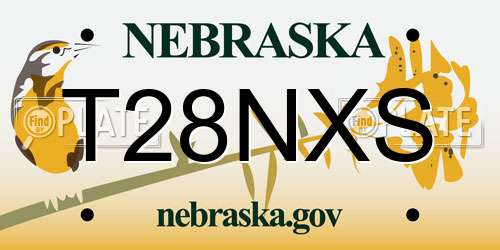 T28NXS Nebraska License Plate